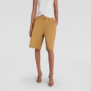 KBB by KAHLANA Women's Mid-Rise 'The Twill Bermuda Shorts' - Light Brown